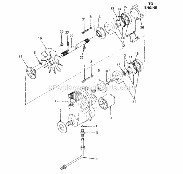 Drive Line Diagram and Parts List for 2084 836000-864500, 143-733-100, 144-733-100 Cub Cadet Lawn Tractor